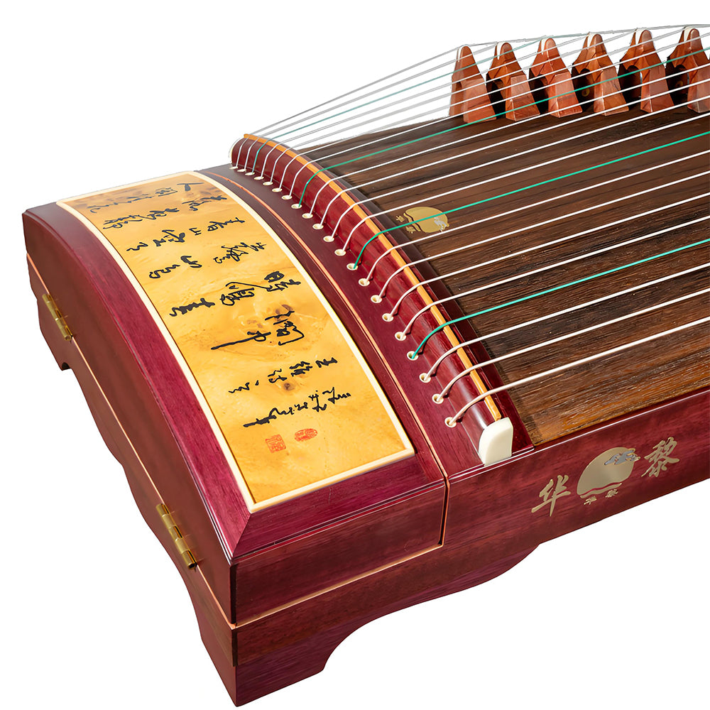 Huali Guzheng 504QS “Flowing Clouds” – Rosewood Frame, Hand-Painted Lacquer Art, Grade A Paulownia Soundboard