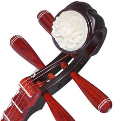 Xinghai 8912-3 Professional Pipa – African Padauk Wood Chinese Lute with Dark Fragrance Plum Blossom Design
