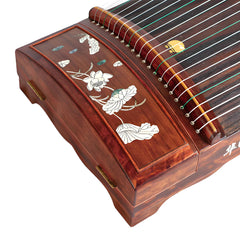 Huali Guzheng 703BH “Moonlight Over the Lotus Pond” — Rosewood Frame, Mother-of-Pearl Inlay, Professional Grade