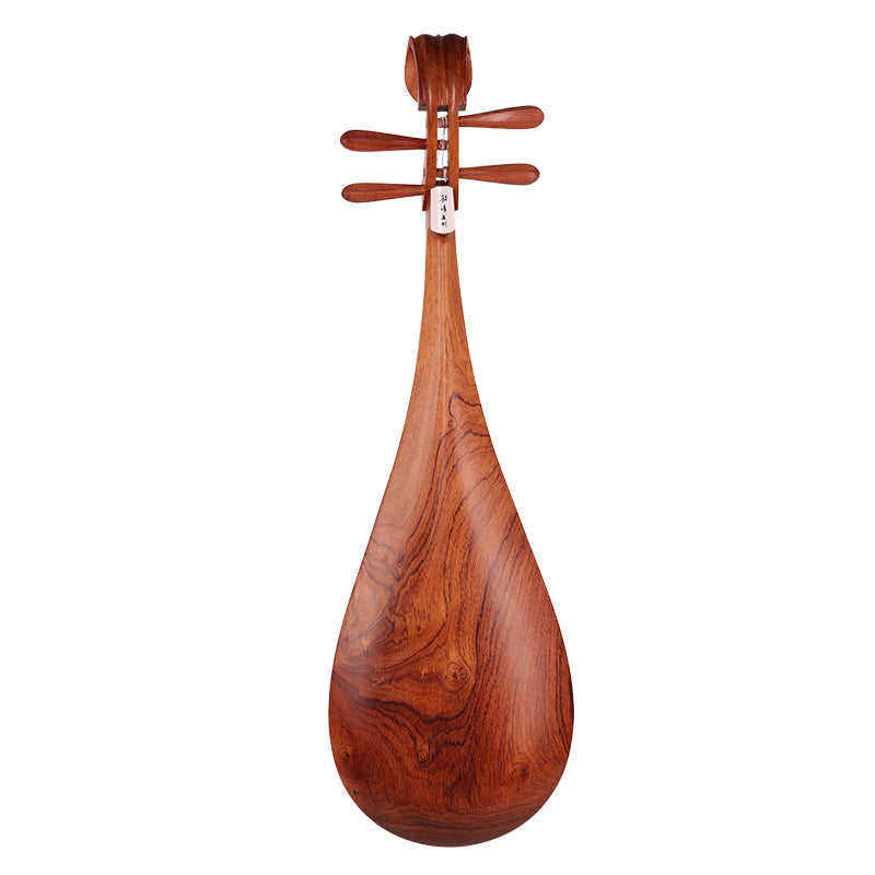 YueHai 914JZ-21 Concert Pipa – Dalbergia Ostosperma Wood, Natural Polish, Yun Cloud Head, Wooden Pegs