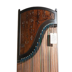 Huali Guzheng 806MS “Poetic Grace” – Hand-Carved Ebony Chinese Zither with Grade-1 Paulownia Soundboard