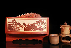 Dunhuang Guzheng 694M-HH "Fishing Boat Song at Dusk (Lotus)" – 163cm Zither with Floral Inlay, Premium Ancient Rosewood