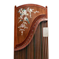 Huali Guzheng 703BN “Birdsong and Blossoms” — Rosewood Frame, Mother-of-Pearl Inlay, Professional Grade