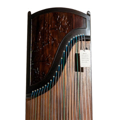 Huali Guzheng 806MH “Step-by-Step Lotus Bloom” – Hand-Carved Ebony Chinese Zither with Grade-1 Paulownia Soundboard