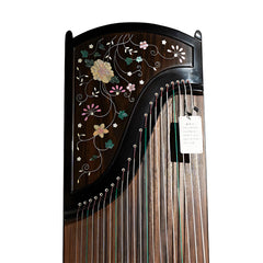 Huali Guzheng 803CF “Splendid Blossoms” — Ebony Frame, Silver Filigree & Mother-of-Pearl Inlay, Professional Grade