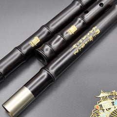 Professional Black Rosewood Xiao Flute | Double-Jointed with Polished Finish – Suitable for Beginners & Musicians