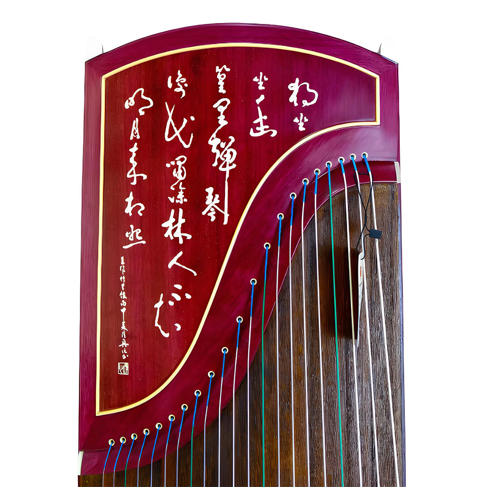 Huali Guzheng 501GS “Flowing Clouds” – Rosewood Frame, Bone Powder Inlay, Grade A Paulownia Soundboard