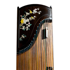 Huali Guzheng 803BN “Birdsong and Blossoms” — Ebony Frame, Mother-of-Pearl Inlay, Professional Grade