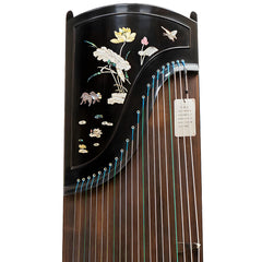 Huali Guzheng 803BH “Moonlight Over the Lotus Pond” — Ebony Frame, Mother-of-Pearl Inlay, Professional Grade