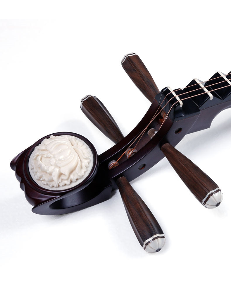 Pipa 8972XY – African Rosewood with "Prosperity Floral" Inlays