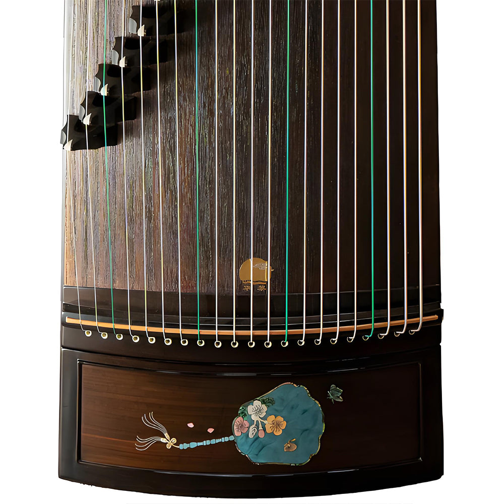 Huali Guzheng 803BD “Chasing Butterflies” — Ebony Frame, Mother-of-Pearl Inlay, Professional Grade