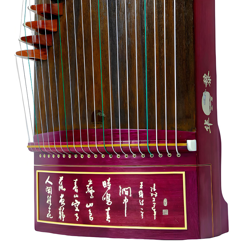 Huali Guzheng 501GS “Flowing Clouds” – Rosewood Frame, Bone Powder Inlay, Grade A Paulownia Soundboard
