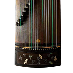 Huali Guzheng 803CX “Falling Ginkgo Branches” — Ebony Frame, Silver Filigree & Mother-of-Pearl Inlay, Professional Grade