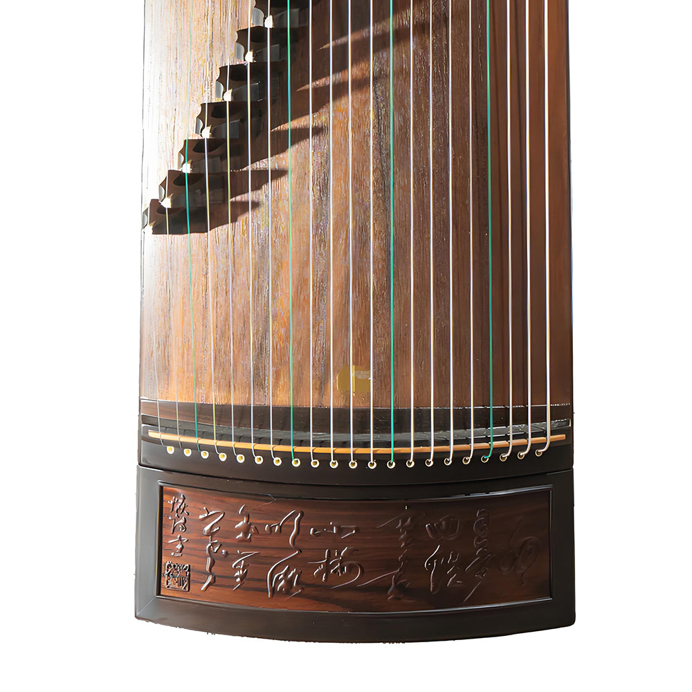 Huali Guzheng 806MS “Poetic Grace” – Hand-Carved Ebony Chinese Zither with Grade-1 Paulownia Soundboard