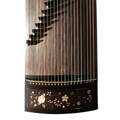 Huali Guzheng 803CF “Splendid Blossoms” — Ebony Frame, Silver Filigree & Mother-of-Pearl Inlay, Professional Grade