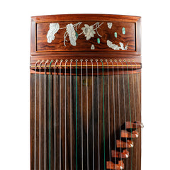 Huali Guzheng 703BH “Moonlight Over the Lotus Pond” — Rosewood Frame, Mother-of-Pearl Inlay, Professional Grade