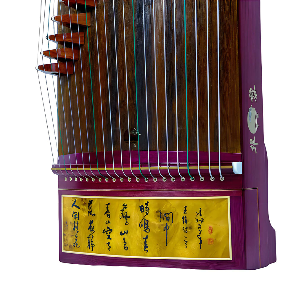 Huali Guzheng 504QS “Flowing Clouds” – Rosewood Frame, Hand-Painted Lacquer Art, Grade A Paulownia Soundboard
