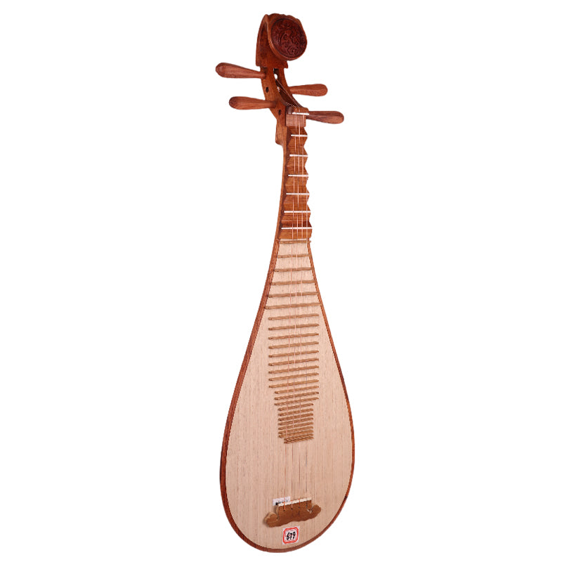 YueHai 914JZ-21 Concert Pipa – Dalbergia Ostosperma Wood, Natural Polish, Yun Cloud Head, Wooden Pegs