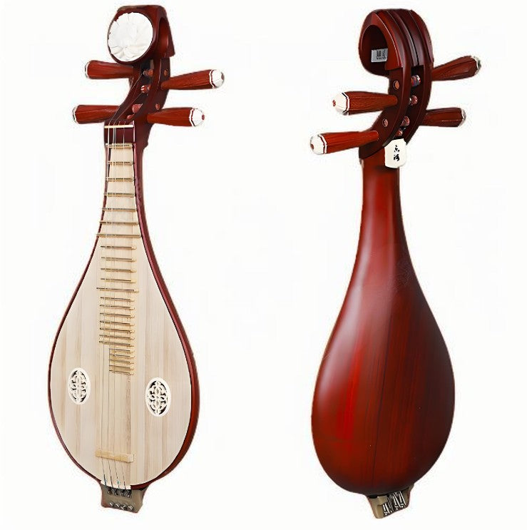 Yuehai 412-2 Graded Liuqin – African Rosewood, Natural Finish, Peony Carving