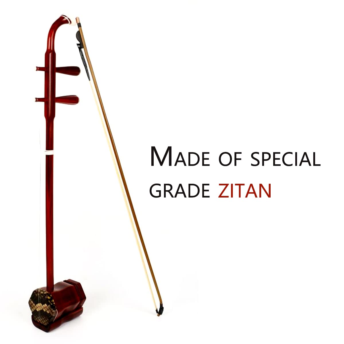 Professional Chinese Top-grade Rosewood Erhu(zitan)  2 Stringed Chinese Violin Fiddle Instrument for Advanced Player with Learn DVD, Rosin