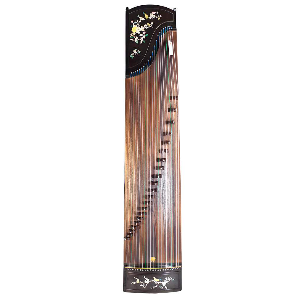 Huali Guzheng 803BN “Birdsong and Blossoms” — Ebony Frame, Mother-of-Pearl Inlay, Professional Grade