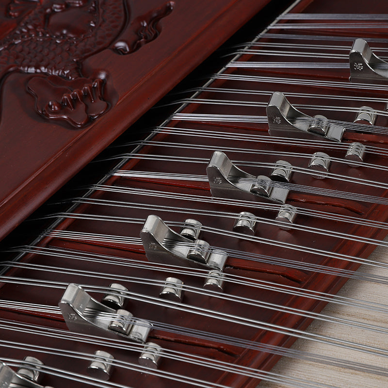 YueHai 622M-A Dragon Carving Yangqin – Premium African Rosewood, Model 402 Professional Dulcimer