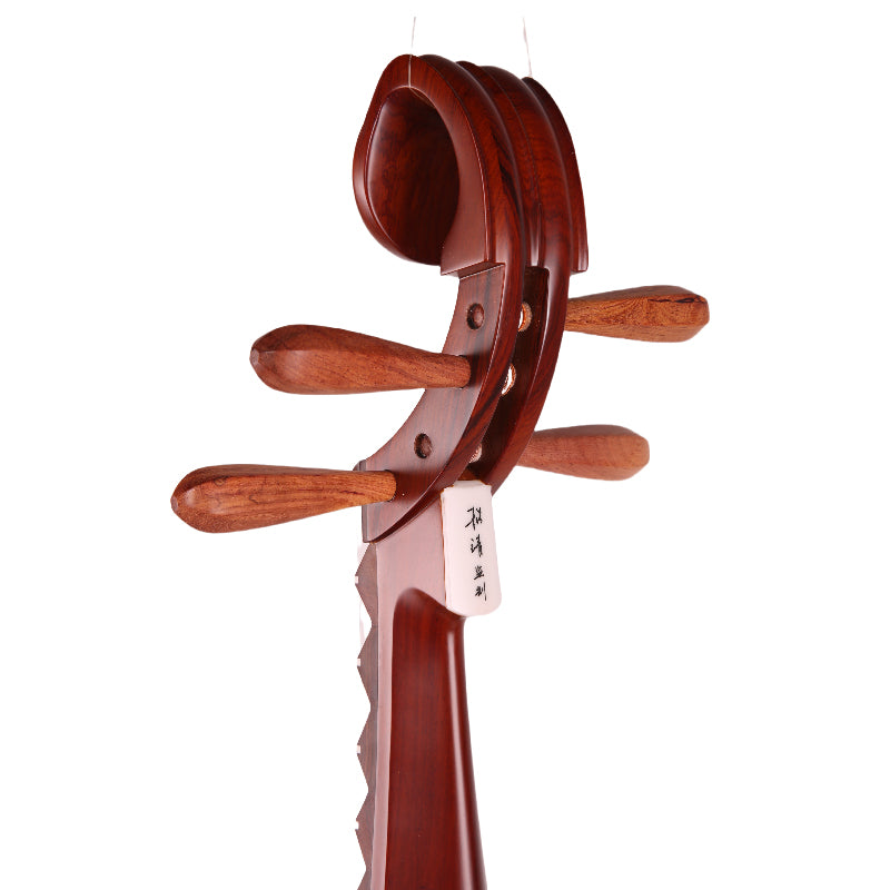 YueHai 914JZ-1 Pipa – Dalbergia Ostosperma Wood, Natural Finish, Yun Cloud Head, Wooden Pegs
