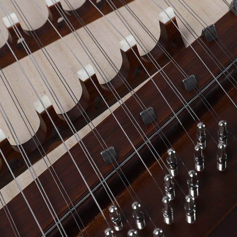 YueHai 601YZ Beginner Mini Yangqin – Le Zhi Chu Series Small Dulcimer in Chestnut Wood