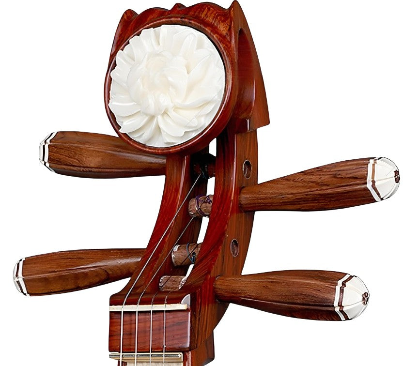 Yuehai DS14-LC Liuqin – Aged Dalbergia (Ovangkol) Body with Orchid Motif, Professional Grade(奥氏黄檀木)