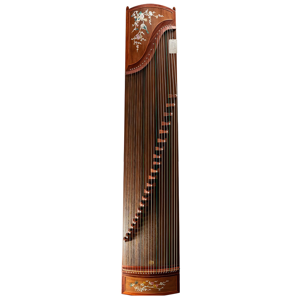Huali Guzheng 703BN “Birdsong and Blossoms” — Rosewood Frame, Mother-of-Pearl Inlay, Professional Grade