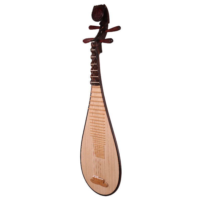 YueHai 918JZ-2 Concert-Grade Pipa – Premium Dalbergia Louvelii Wood, Natural Polish, Cloud Head, Wooden Pegs