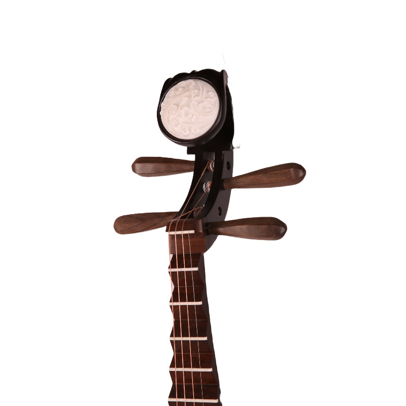 YueHai 9115-1 Chinese Pipa – Anog Araracanga Wood, Natural Finish, Yun Cloud Head, Wooden Pegs