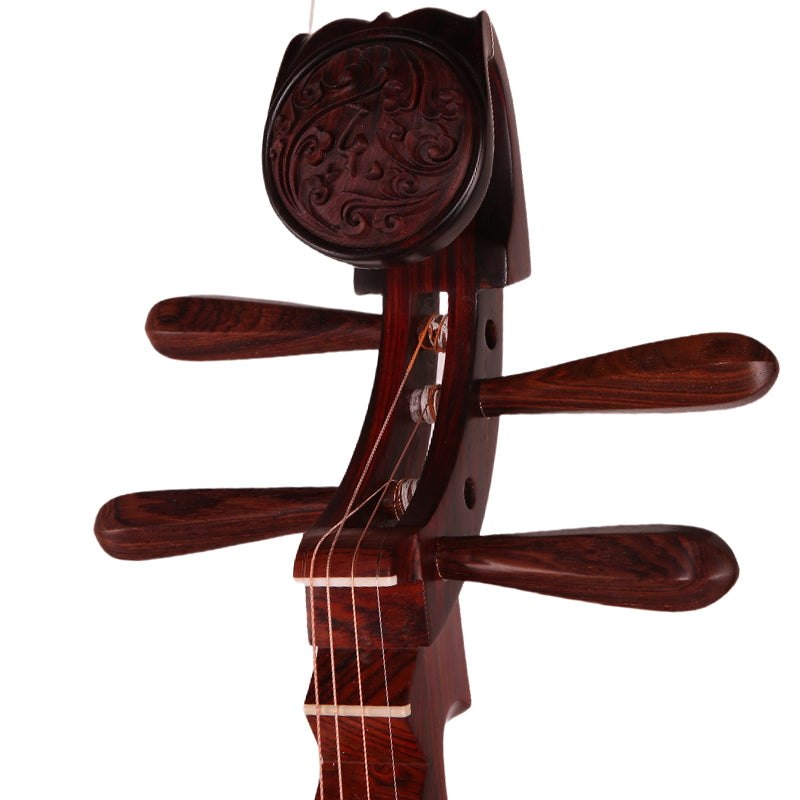 YueHai 917JZ-1 Professional Pipa – Andean Boxwood (Machaerium), Natural Polish, Cloud Head, Wooden Pegs