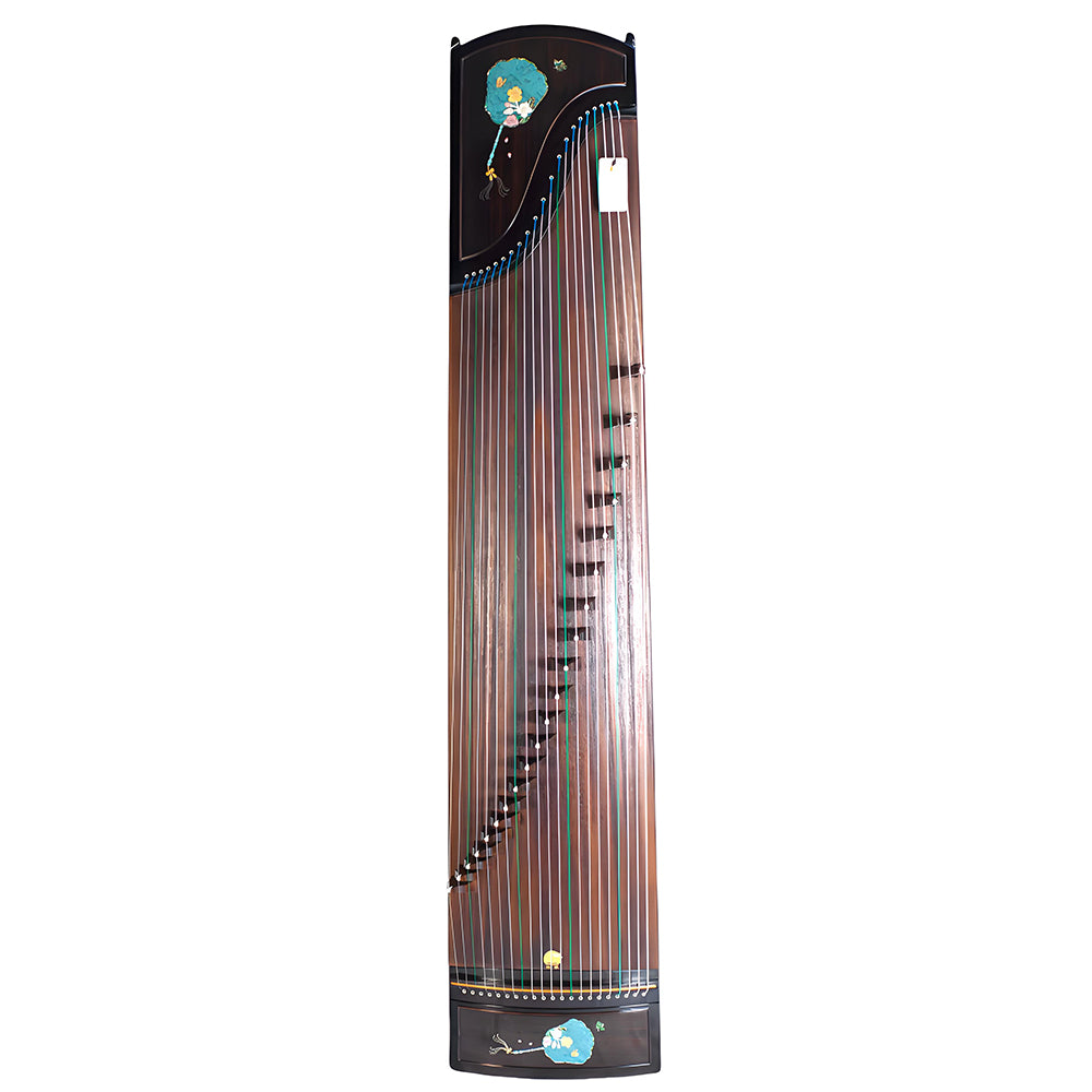 Huali Guzheng 803BD “Chasing Butterflies” — Ebony Frame, Mother-of-Pearl Inlay, Professional Grade