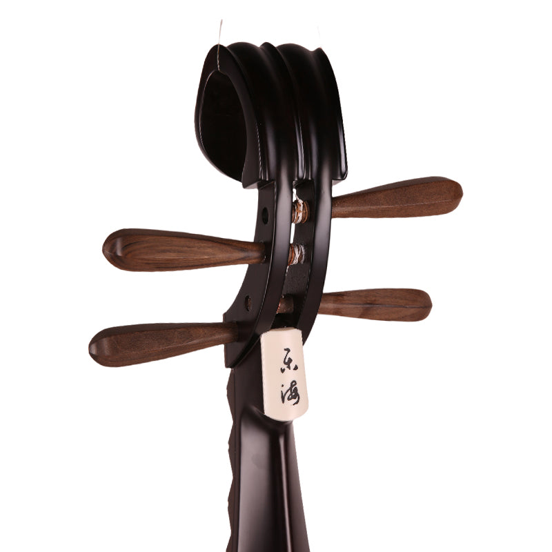YueHai 9115-1 Chinese Pipa – Anog Araracanga Wood, Natural Finish, Yun Cloud Head, Wooden Pegs