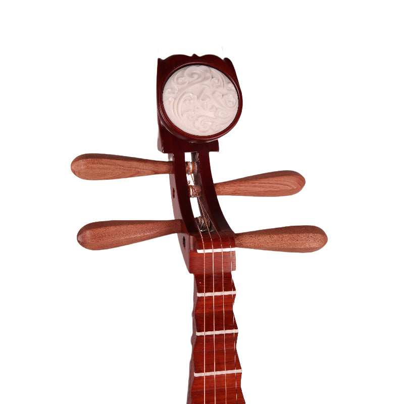 YueHai 912-B African Rosewood Pipa – Natural Finish, Wooden Pegs, Yun Cloud Head