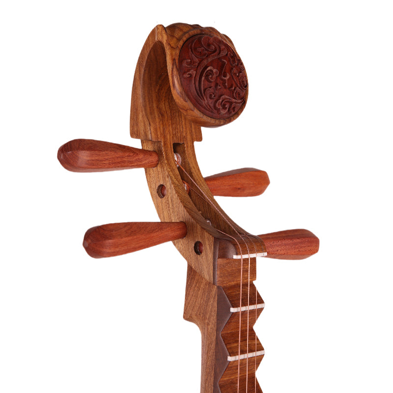 YueHai Pipa 9119-1 – Premium Chinese Lute in Natural Finish Rosewood with Cloud Motif