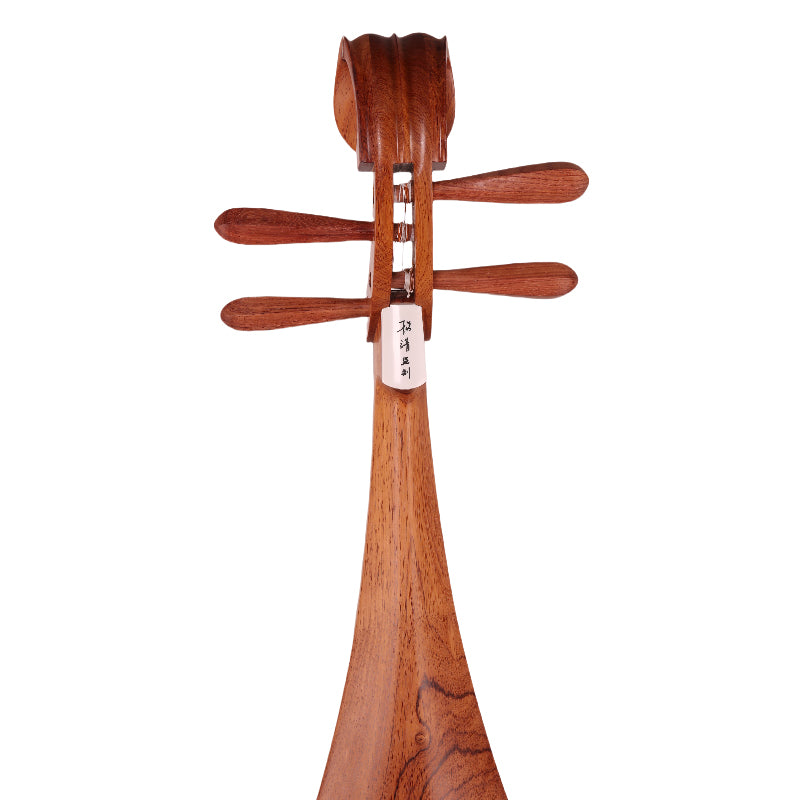 YueHai 914JZ-21 Concert Pipa – Dalbergia Ostosperma Wood, Natural Polish, Yun Cloud Head, Wooden Pegs