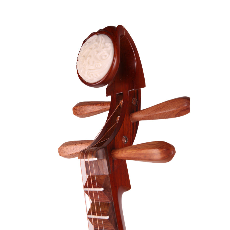 YueHai 914JZ-1 Pipa – Dalbergia Ostosperma Wood, Natural Finish, Yun Cloud Head, Wooden Pegs