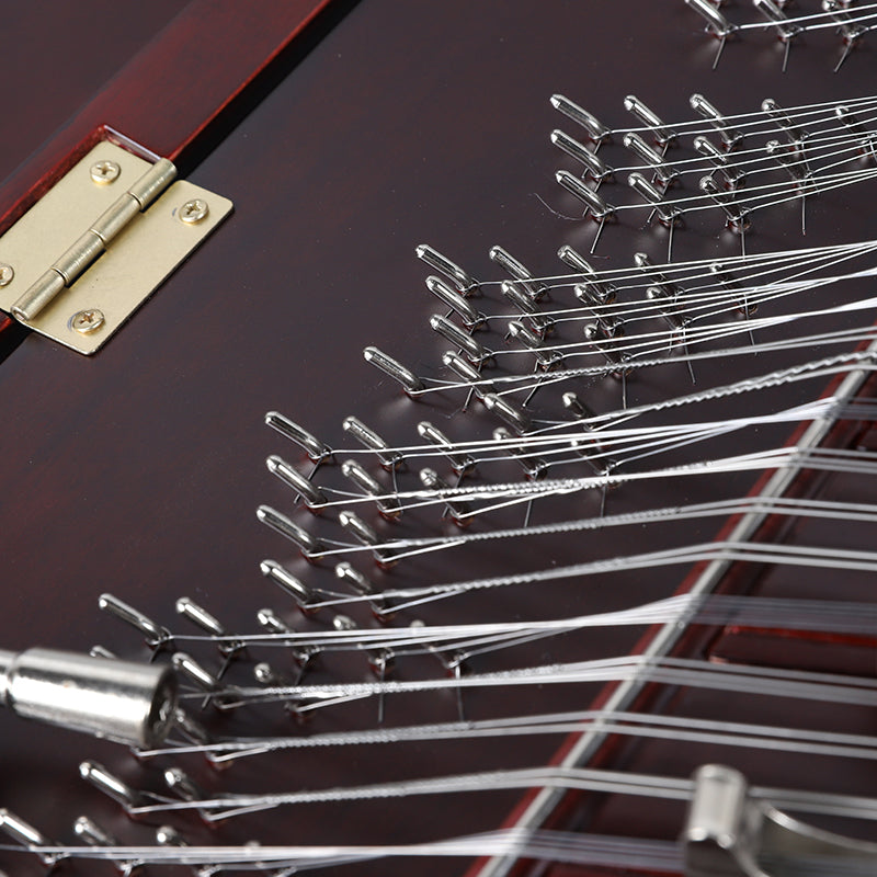 YueHai 621T-2-A Professional Yangqin – "Moonlit Lotus Pond" Design, Rosewood Finish, Model 402