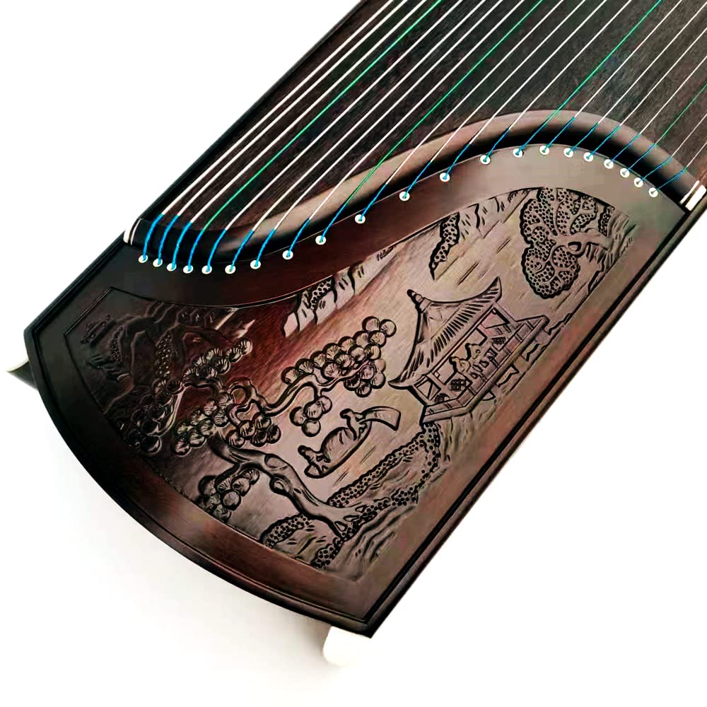Hand-Carved Nanmu Wood Guzheng (163cm) - Professional Instrument for All Skill Levels: Beginner, Intermediate, Senior, Children, and Adults