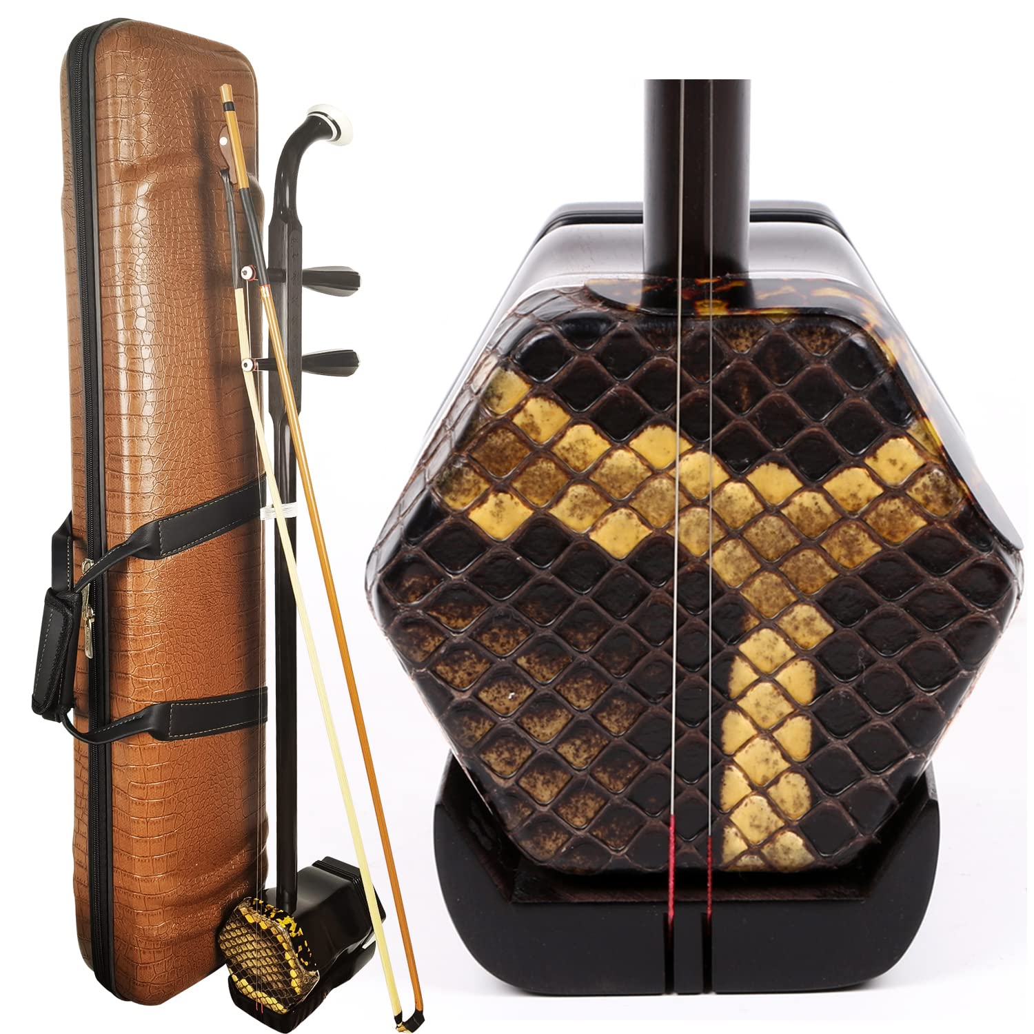 3-Star Professional Black Sandalwood Erhu, Suzhou Made 2-String Chinese Violin