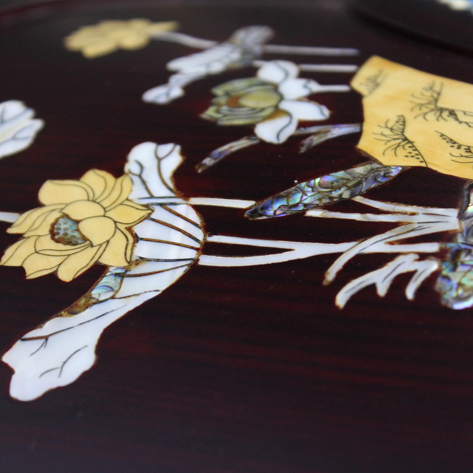 Professional Rosewood(ZITAN) Guzheng (163cm) - Handcrafted with Deep-Sea Shell Inlay, Suitable for All Skill Levels, Includes