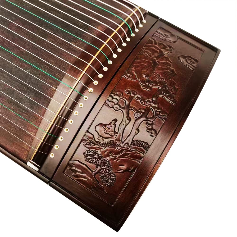 Hand-Carved Nanmu Wood Guzheng (163cm) - Professional Instrument for All Skill Levels: Beginner, Intermediate, Senior, Children, and Adults