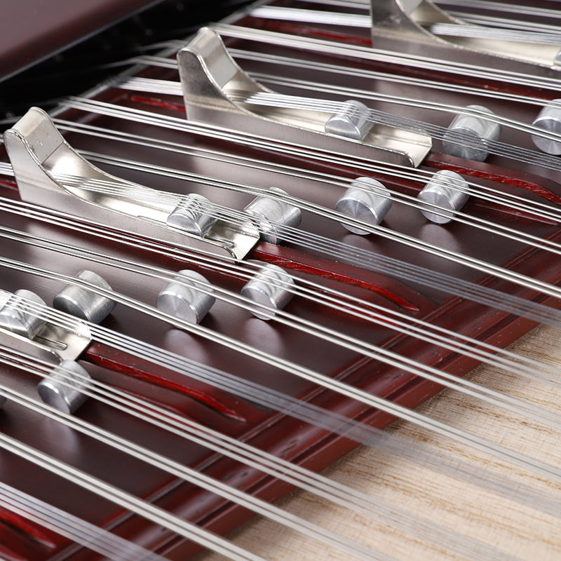 YueHai 621T-2-A Professional Yangqin – "Moonlit Lotus Pond" Design, Rosewood Finish, Model 402