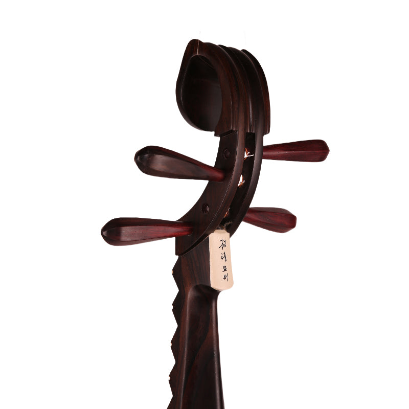 YueHai 918JZ-2 Concert-Grade Pipa – Premium Dalbergia Louvelii Wood, Natural Polish, Cloud Head, Wooden Pegs