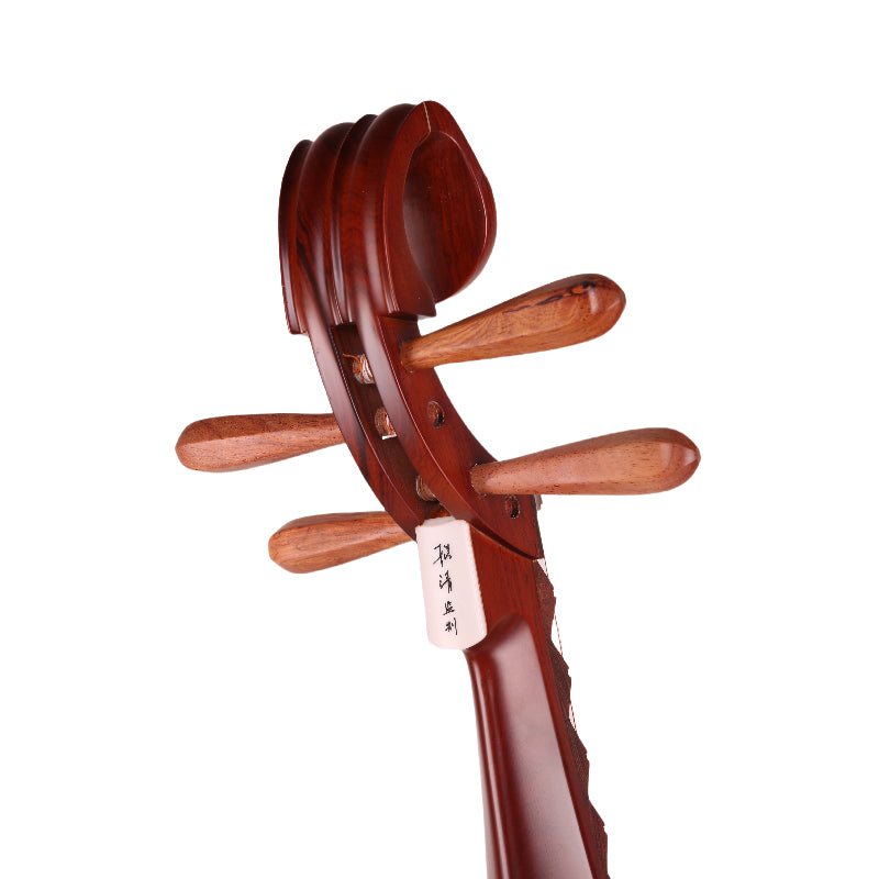 YueHai 914JZ-1 Pipa – Dalbergia Ostosperma Wood, Natural Finish, Yun Cloud Head, Wooden Pegs