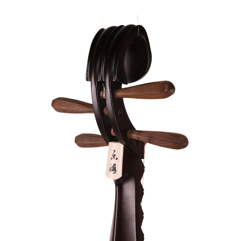 YueHai 9115-1 Chinese Pipa – Anog Araracanga Wood, Natural Finish, Yun Cloud Head, Wooden Pegs