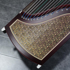 Professional Rosewood (ZITAN) Guzheng (163cm) - Handcrafted with Intricate Thousand-Character Carvings, Suitable for All Skill Levels