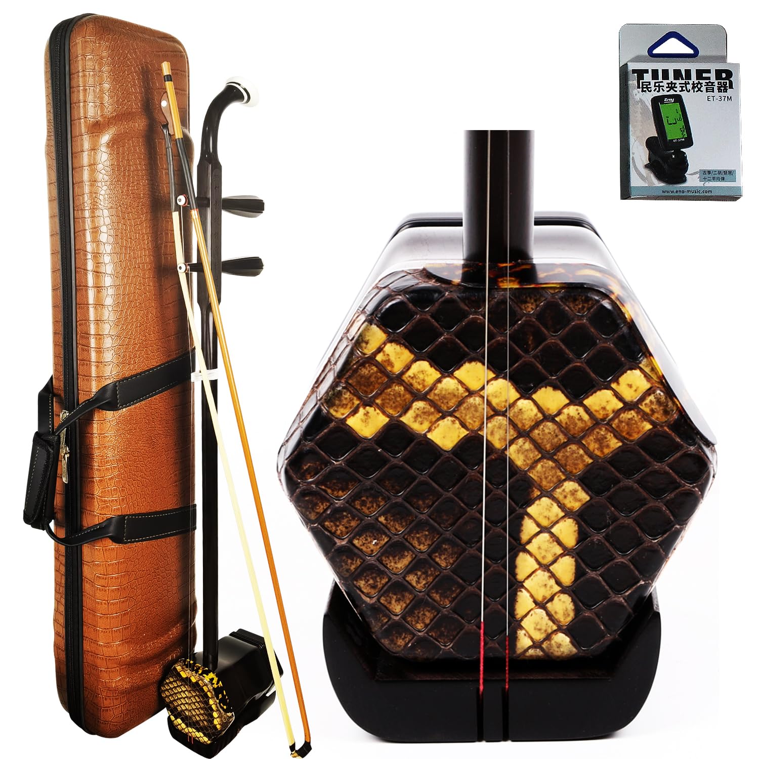 3-Star Professional Black Sandalwood Erhu, Suzhou Made 2-String Chinese Violin